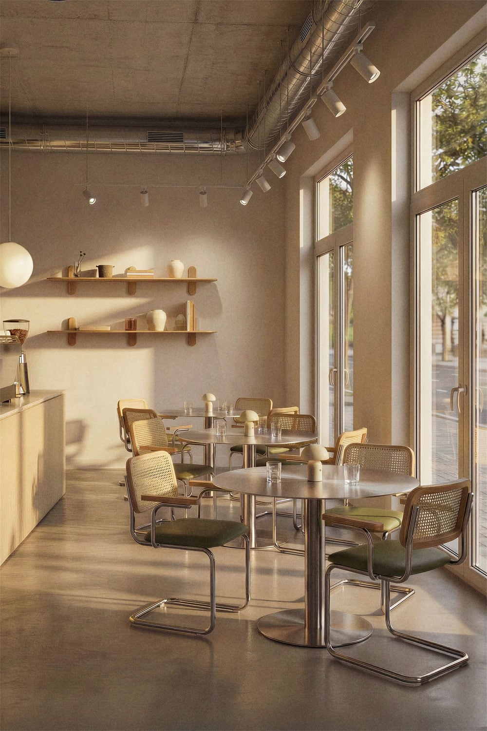 Ronde eettafel van roestvrij staal Xiren, galerij beeld 1