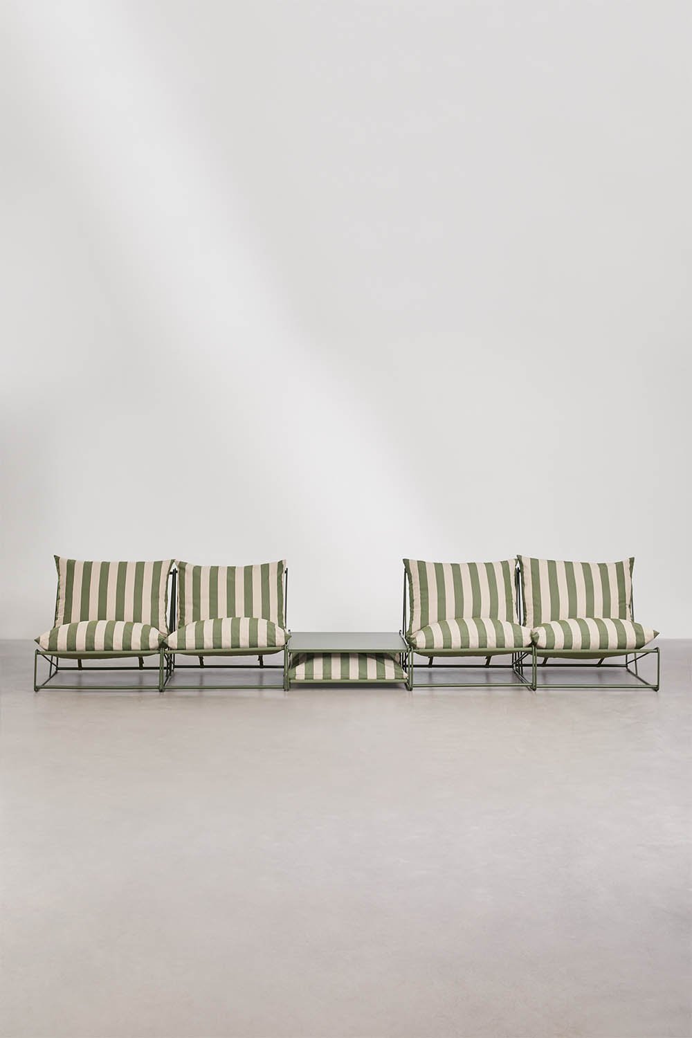 Tuinset met 2 modulaire 2-zitsbanken en ombouwbare bijzettafel Amaro, galerij beeld 3