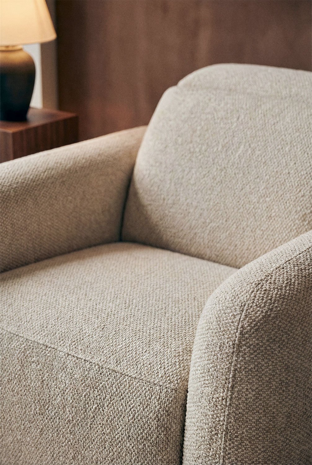 Set van 2 elektrische relaxfauteuils in chenille Sirex, galerij beeld 3