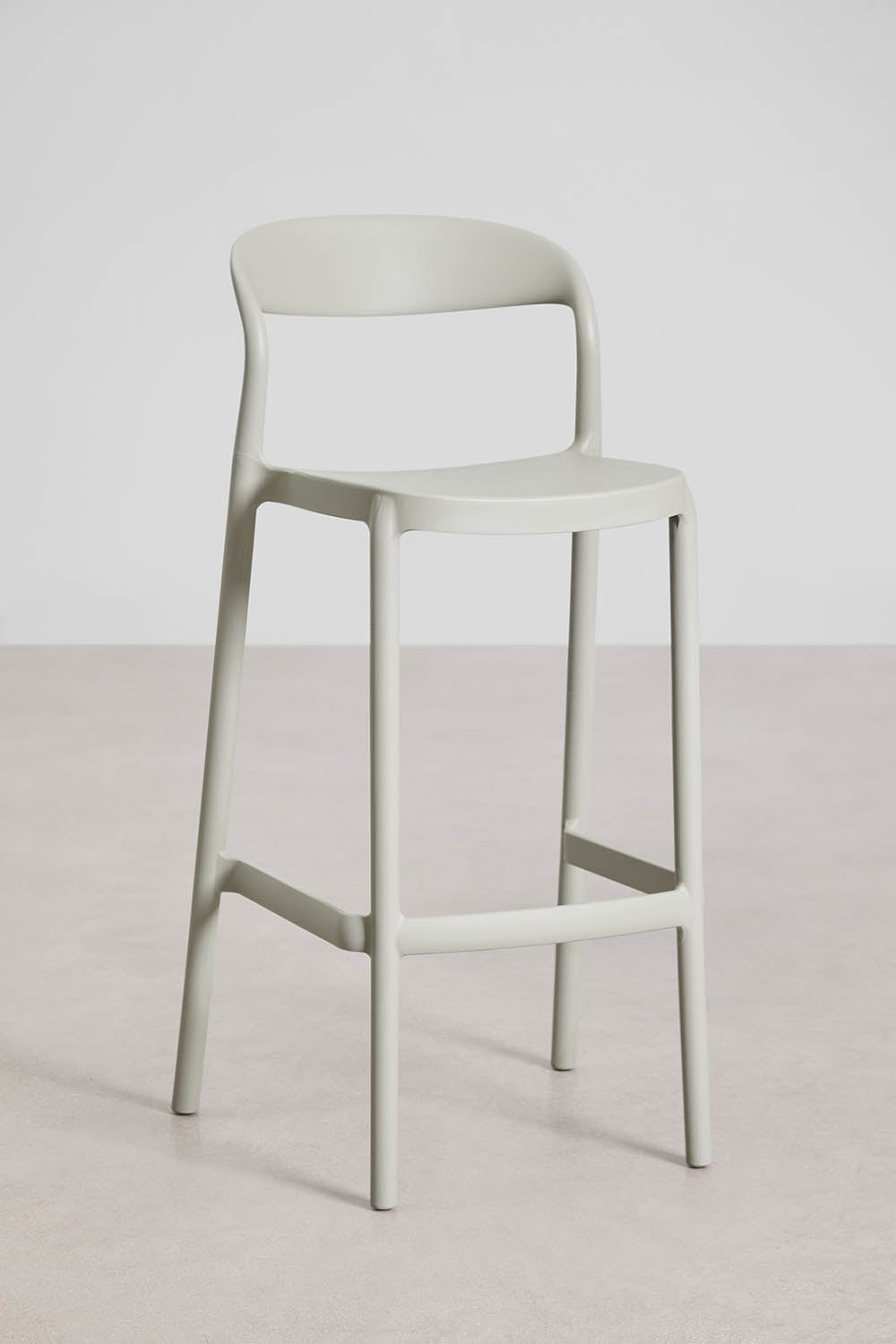 Set van 4 stapelbare hoge krukken van polypropyleen Brenza, galerij beeld 1