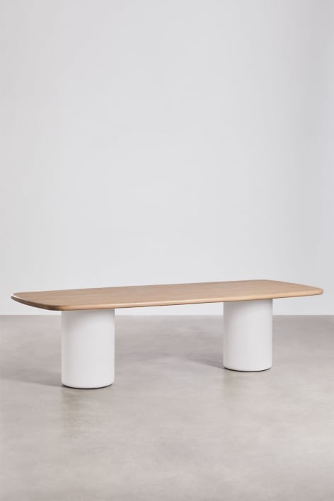 Rechthoekige tuin tafel 270x110 cm van acaciahout Bogota - Lichte acaciekleur