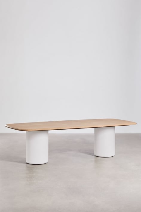 Rectangulaire eettafel 270x110 cm van acaciahout Leighton - Lichte acaciekleur