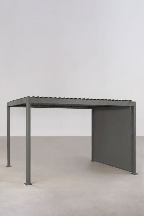 Bioclimatische pergola met lamellen en zijdoek van aluminium Druvia