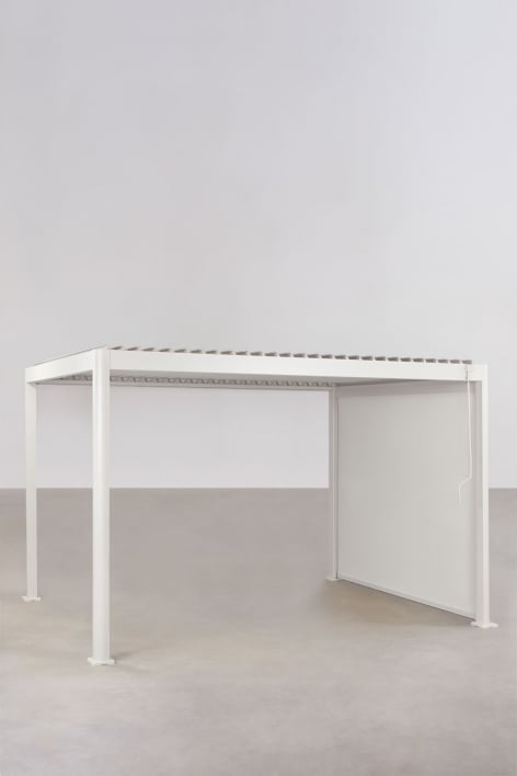 Bioclimatische pergola met lamellen en zijdoek van aluminium Druvia