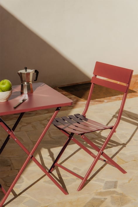 Set van 2 inklapbare tuinstoelen van staal Tamarit