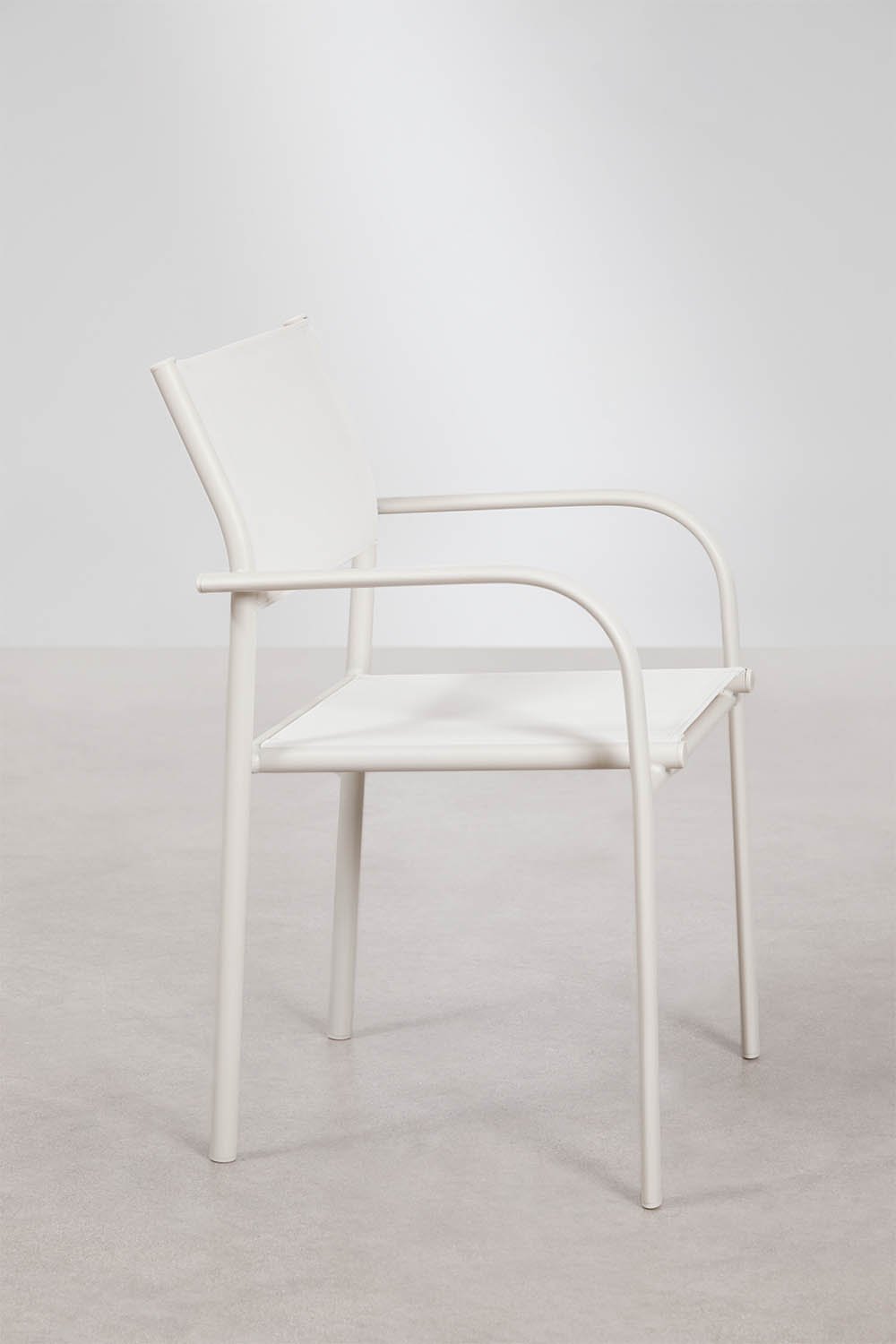 Set van 4 stapelbare tuinstoelen met armleuningen van aluminium Olenia, galerij beeld 2