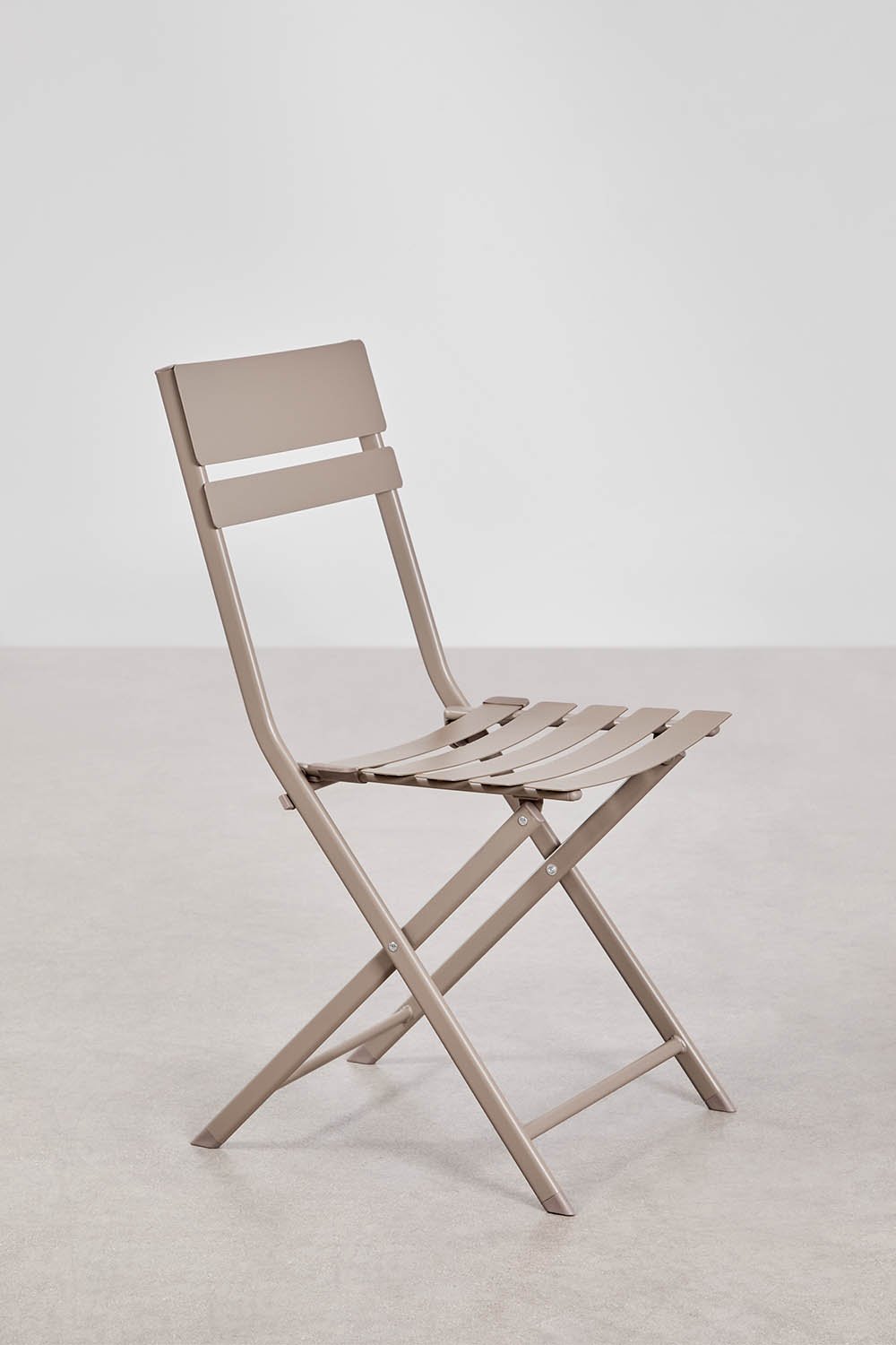 Set van een opvouwbare vierkante tafel 60x60 cm en 2 eetkamerstoelen van staal Tamarit, galerij beeld 7