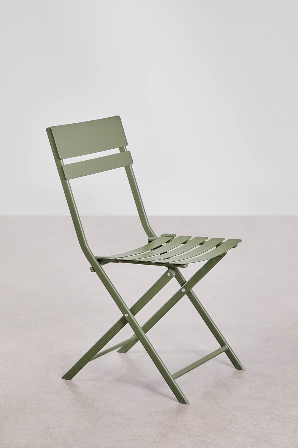 Set van een opvouwbare vierkante tafel 60x60 cm en 2 eetkamerstoelen van staal Tamarit, galerij beeld 7