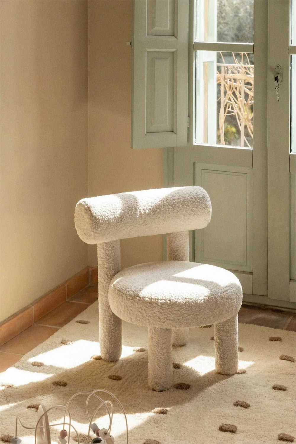 Set van 4 stoelen in bouclé-stof Gia Kids, galerij beeld 1