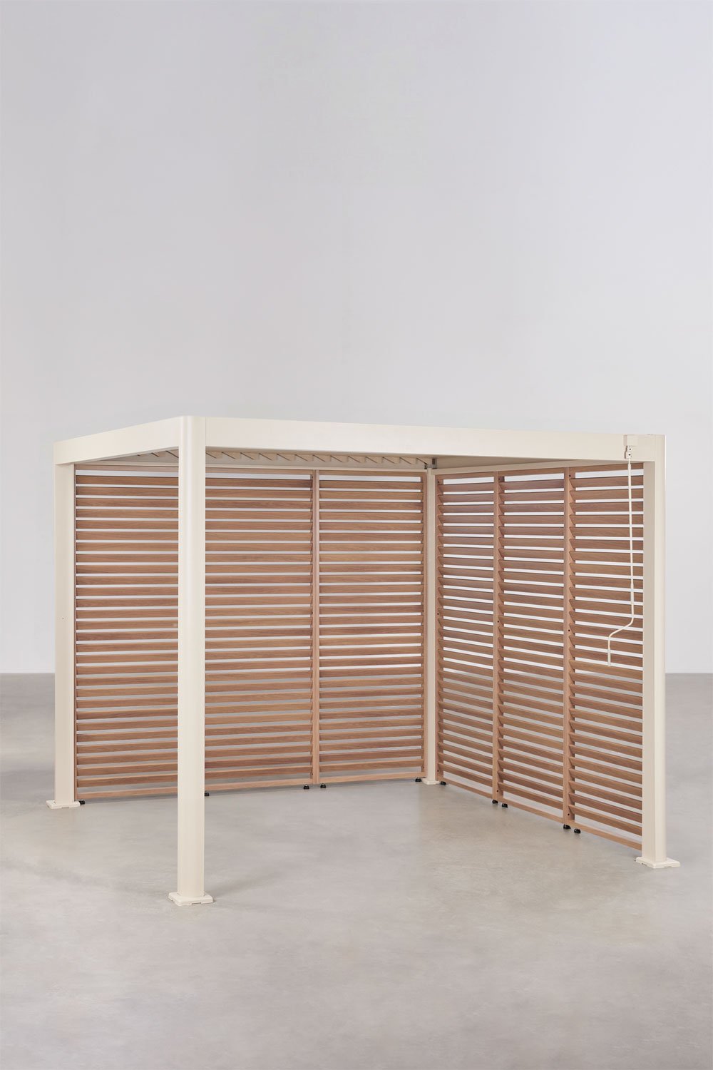 Bioclimatische pergola met lamellen en zijpanelen van aluminium Druvia, galerij beeld 1