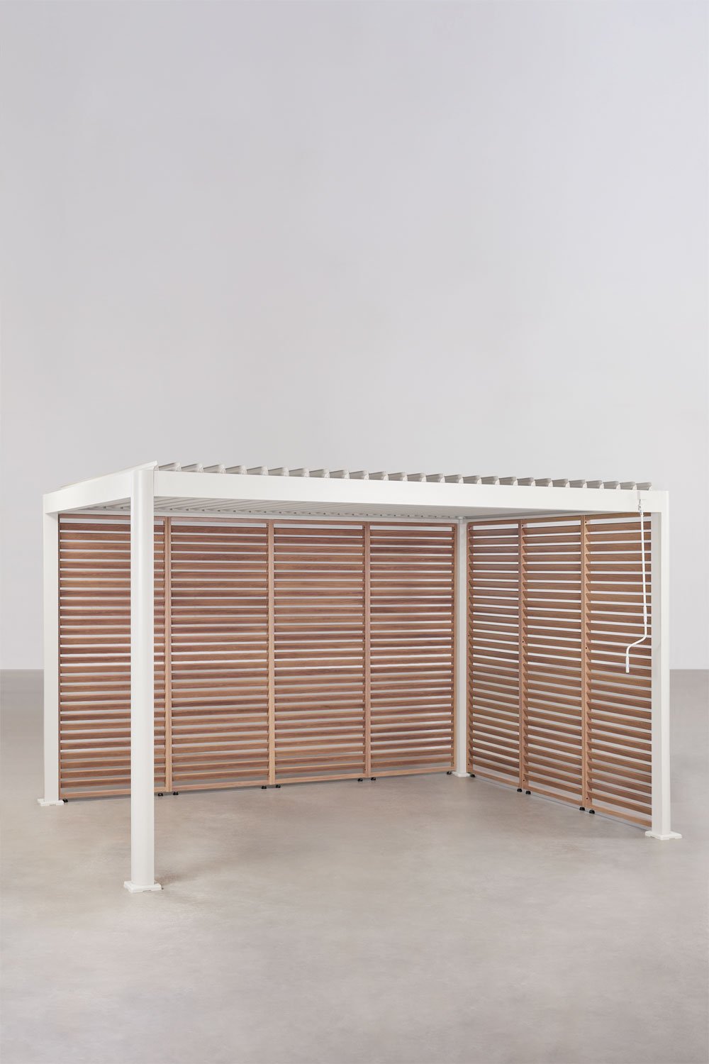 Bioclimatische pergola met lamellen en zijpanelen van aluminium Druvia, galerij beeld 1