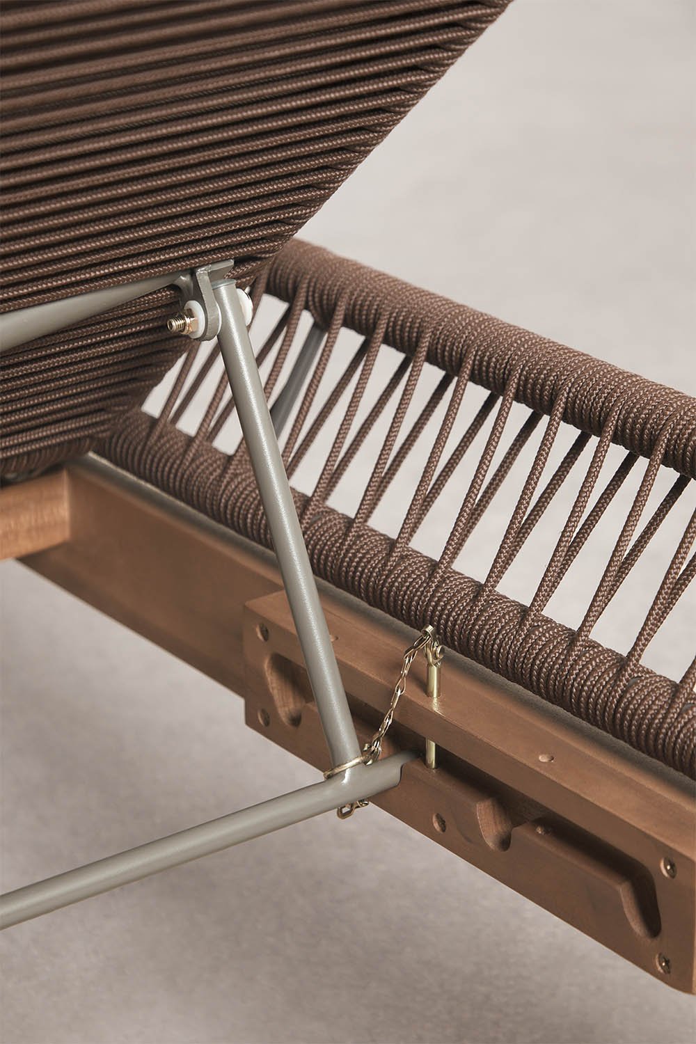 Set van 2 verstelbare ligstoelen van acaciahout en gevlochten touw Karvia, galerij beeld 9