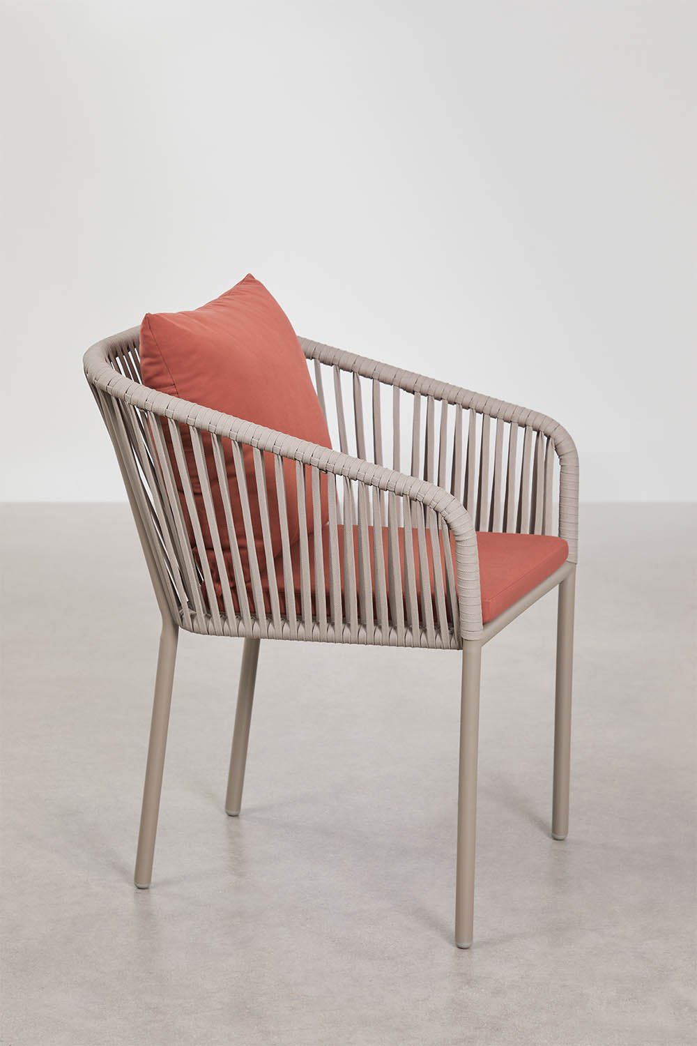 Set van 4 tuinstoelen met armleuningen in gevlochten touw Arhiza Classic, galerij beeld 4