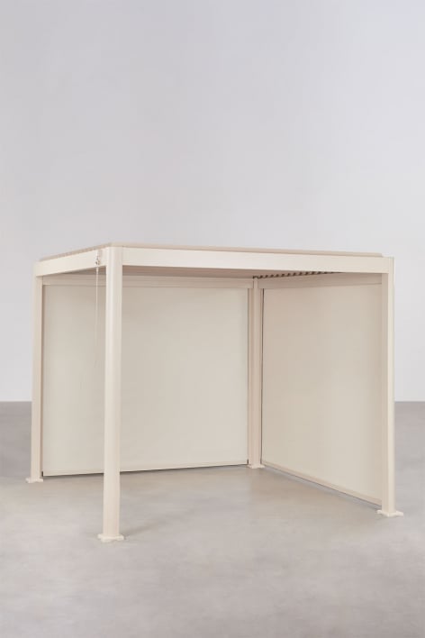 Bioclimatische pergola met lamellen en zijdoeken van aluminium Druvia