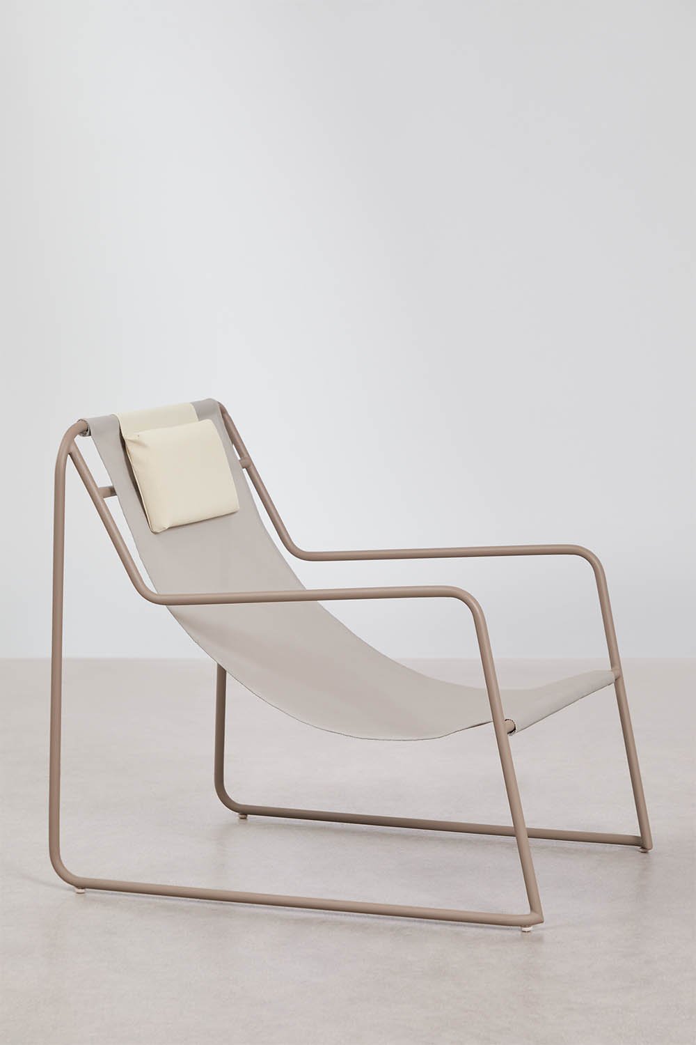 Set van 2 schommelstoelen met armleuningen van staal met kussen Lorvian, galerij beeld 4