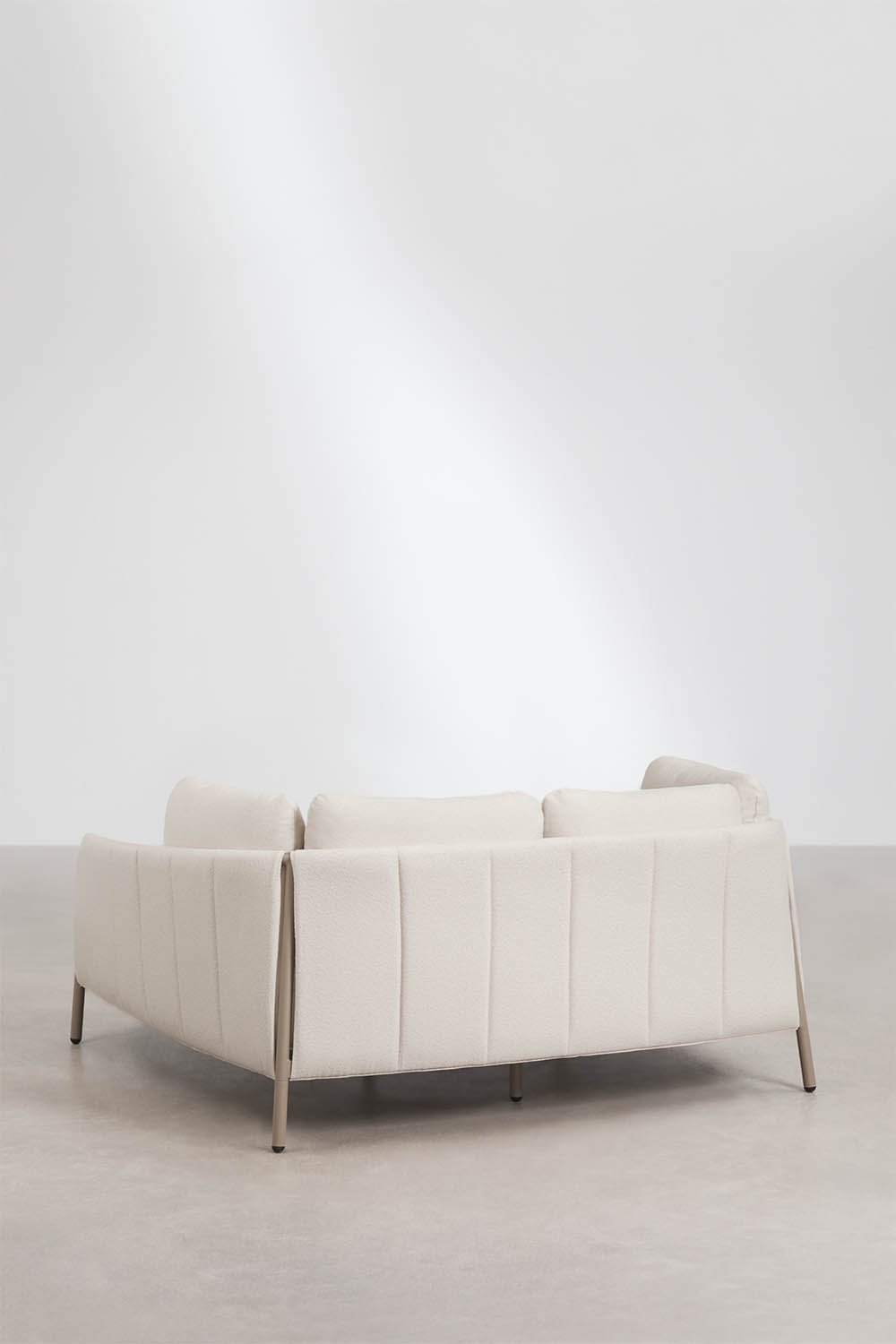 Dubbele ligstoel van bouclé en aluminium met Boleni-kussens, galerij beeld 3