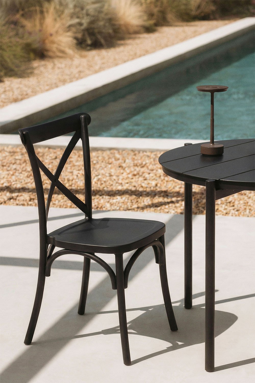 Set van 2 stapelbare tuinstoelen in polypropyleen Otax, galerij beeld 1