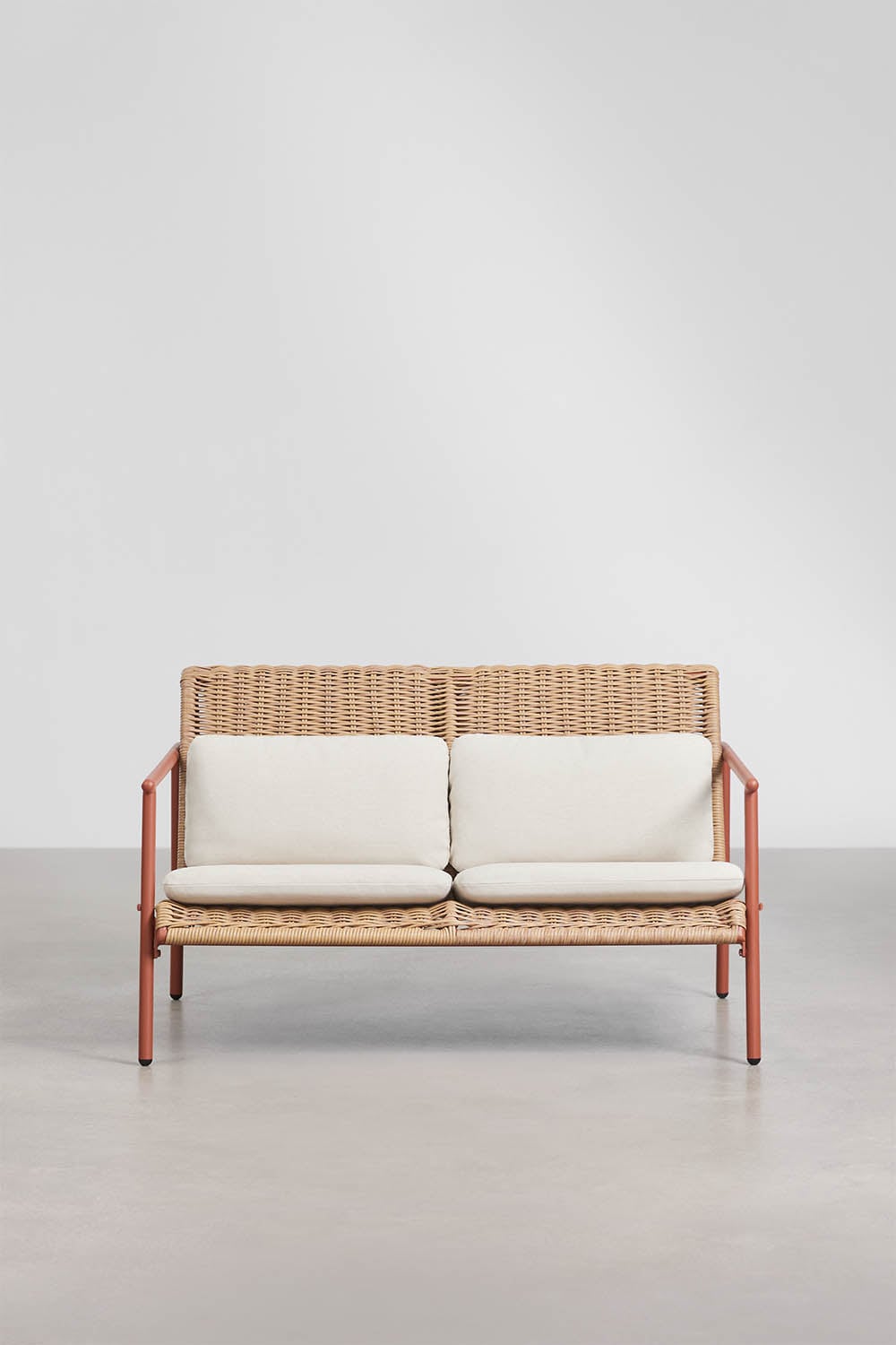 Tuinbank voor 2 personen van aluminium en synthetisch riet Duroli, galerij beeld 6