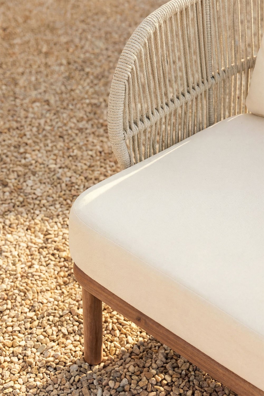 Pack van 2 tuinstoelen van acaciahout en gevlochten touw Capri, galerij beeld 2