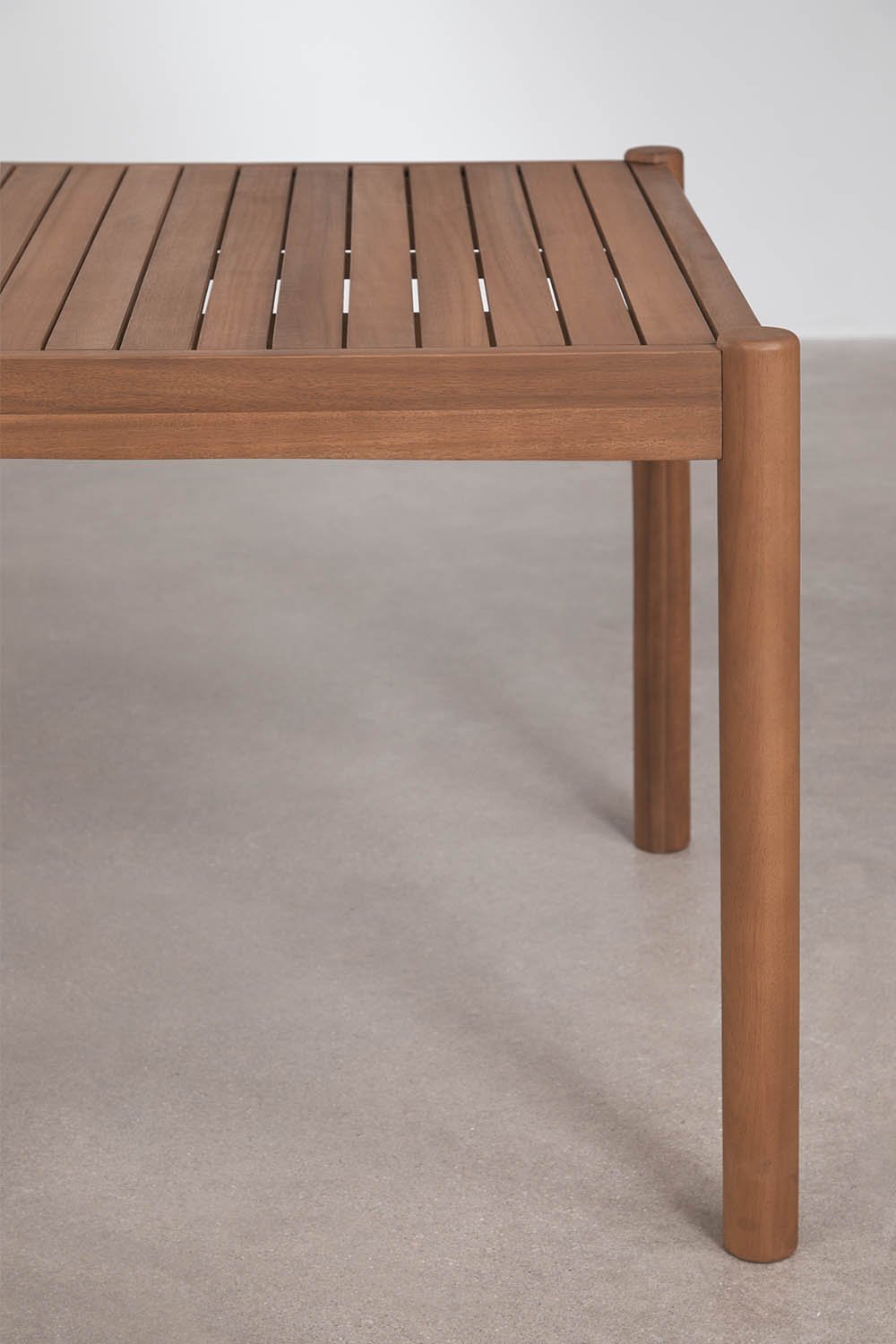 Set van een rechthoekige tafel 220x100 cm en 2 tuinbanken van acaciahout Karvia, galerij beeld 5