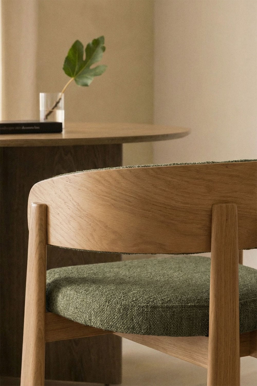 Set van 2 eikenhouten eetkamerstoelen met bekleding Olea, galerij beeld 2