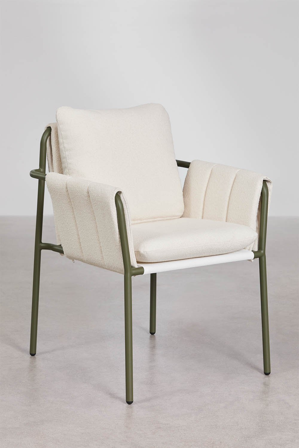 Set van 2 gestoffeerde tuinstoelen met armleuningen van Zunika-staal, galerij beeld 1