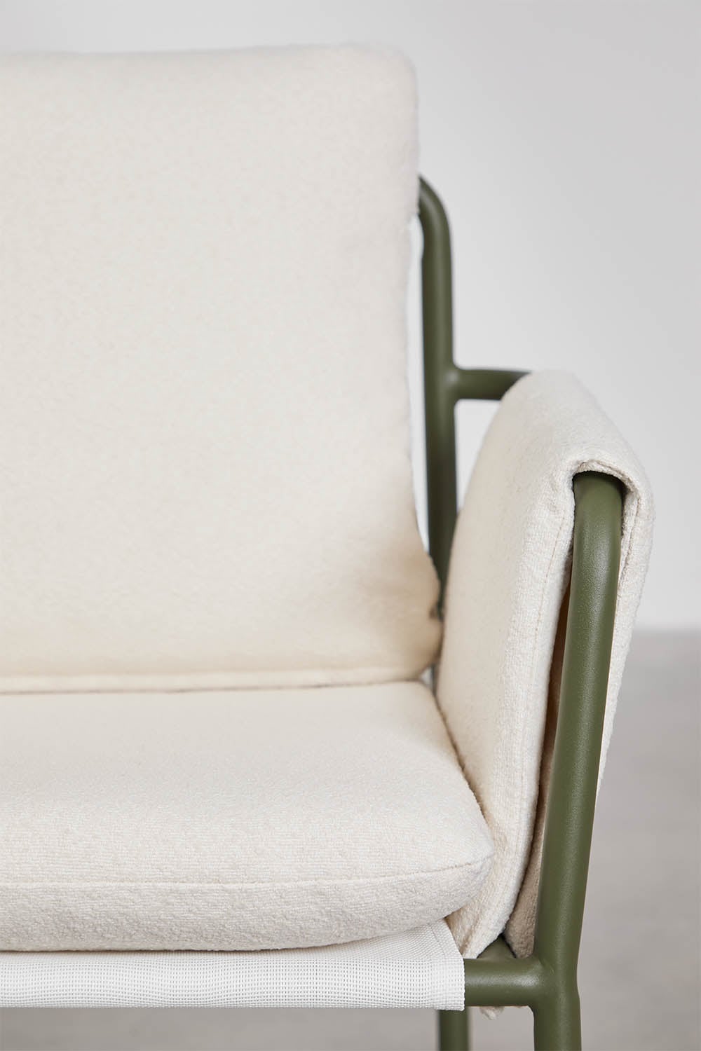 Set van 4 gestoffeerde tuinstoelen met armleuningen van Zunika-staal, galerij beeld 6