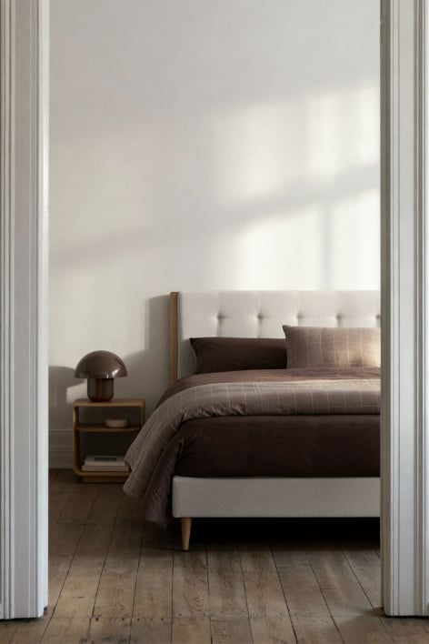 Gestoffeerd bed voor matras 160x200cm off-white Samira