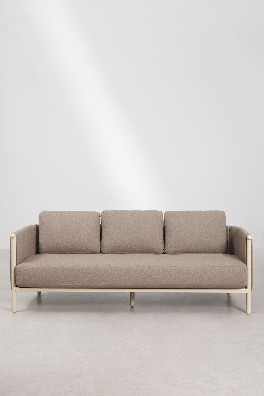 3-zits tuinbank van bouclé en aluminium Boleni, galerij beeld 4