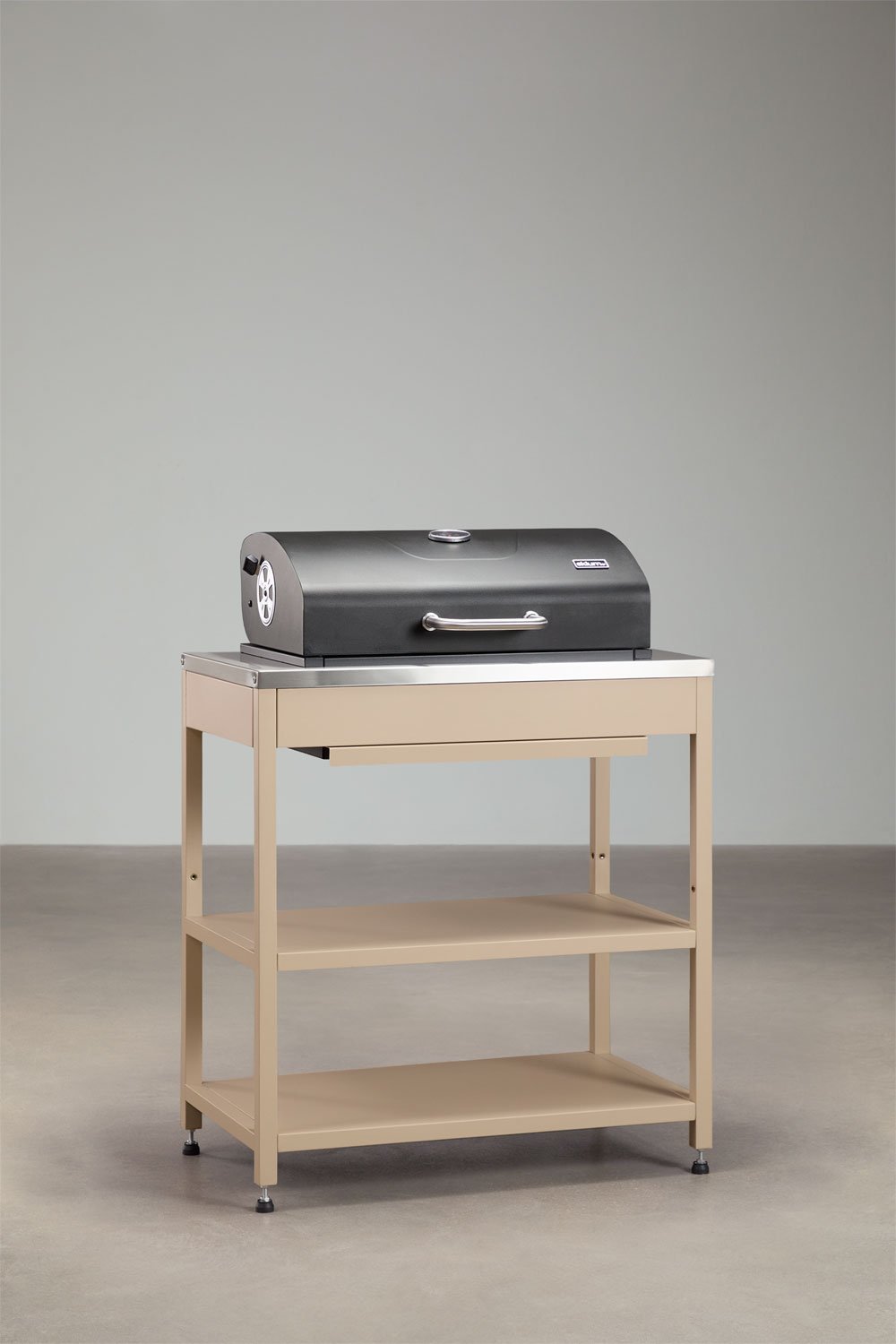 Module met houtskoolbarbecue voor modulaire buitenkeuken van staal Savona, galerij beeld 1