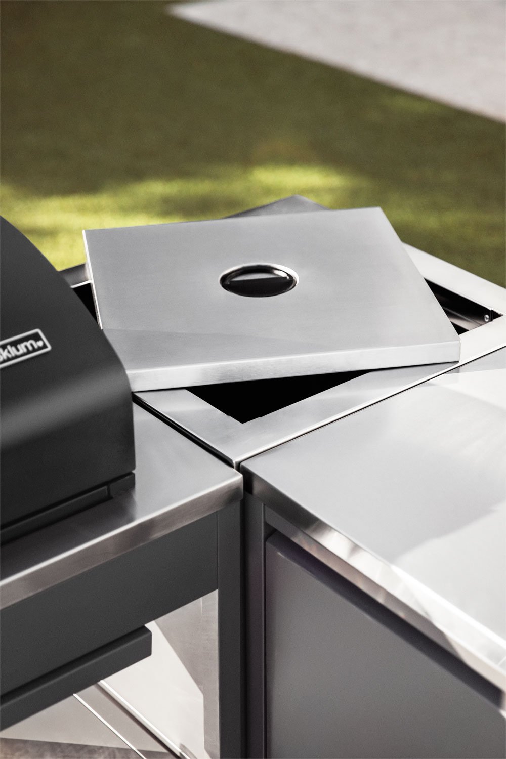 Hoekopbergmodule voor modulaire buitenkeuken van staal Savona, galerij beeld 3