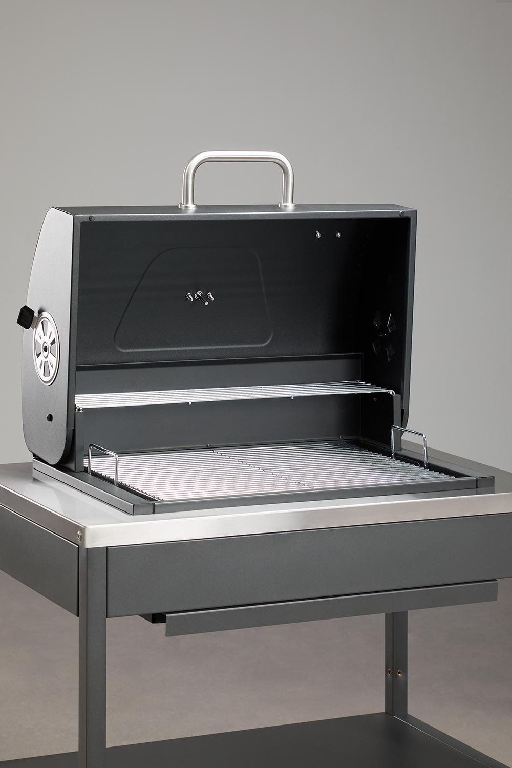 Modulaire buitenkeuken van 4 delen met gootsteen, organizerpaneel en Savona koolskoolbarbecue van staal, galerij beeld 16