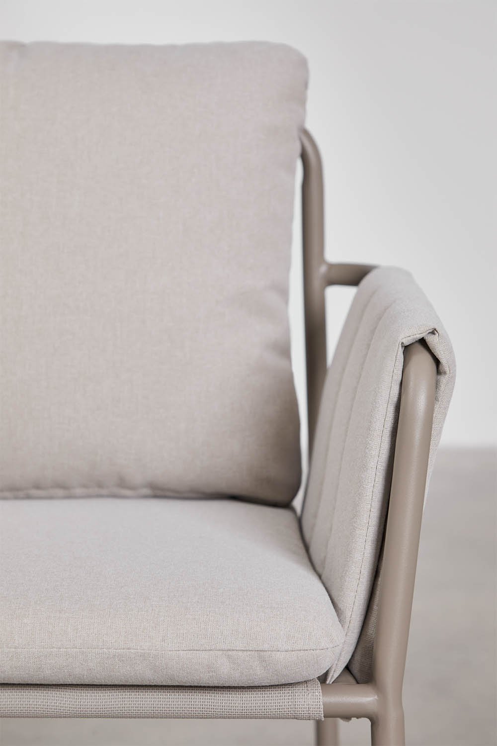 Set van 4 gestoffeerde eetkamerstoelen met armleuningen en stalen frame Zunika, galerij beeld 4