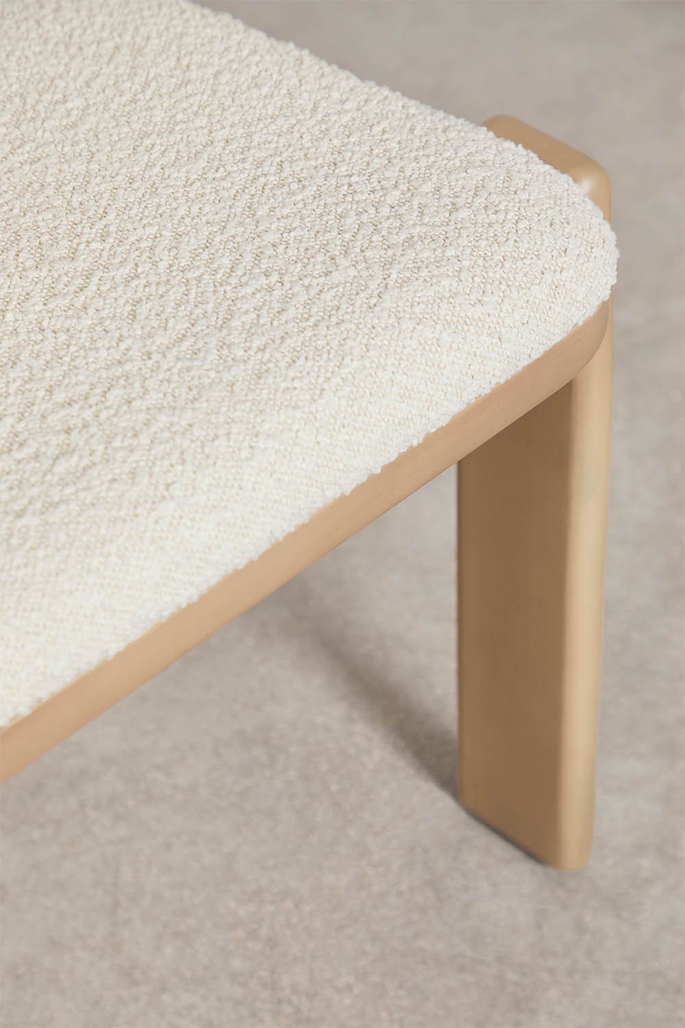 Pack van 4 tuinstoelen van acaciahout en Malta bouclé stof, galerij beeld 5