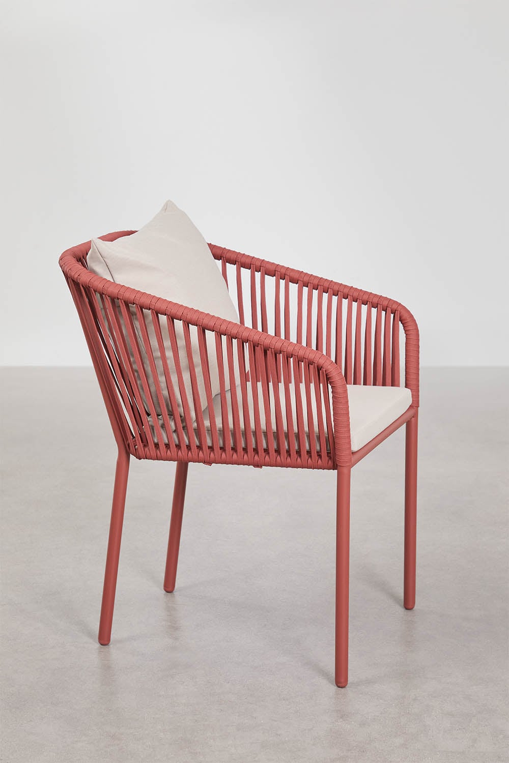 Rechthoekige tuintafelset 160x90 cm met 4 stoelen van gevlochten touw Arhiza Classic, galerij beeld 8