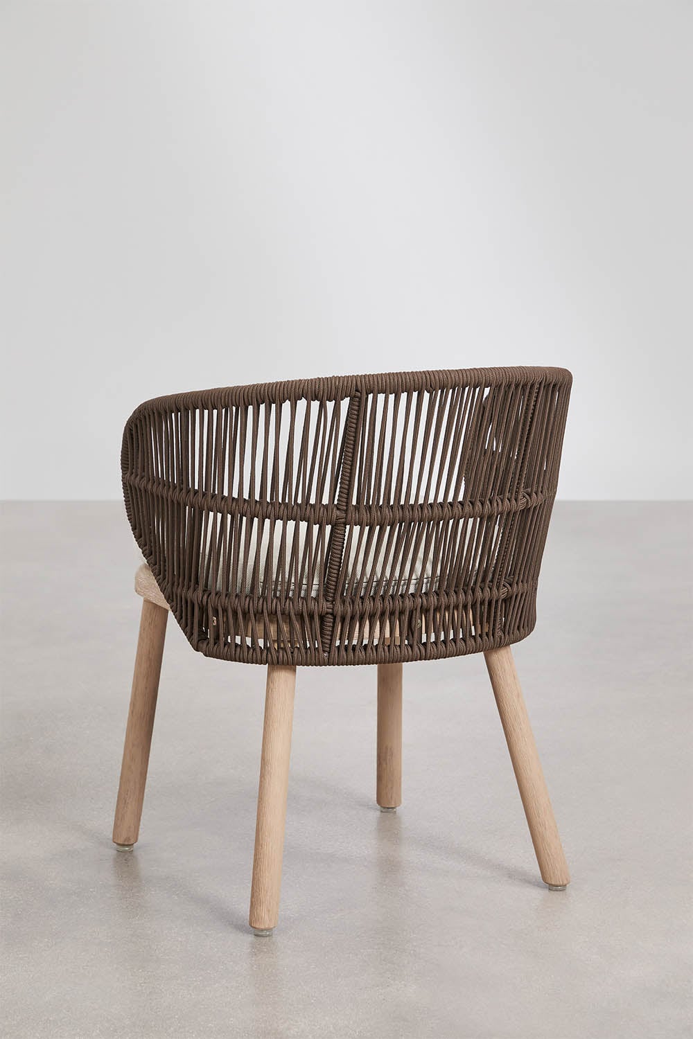 Uitbreidbare eettafelset 100-160x100 cm Karvia en 4 tuinstoelen van acaciahout en gevlochten touw Capri, galerij beeld 11