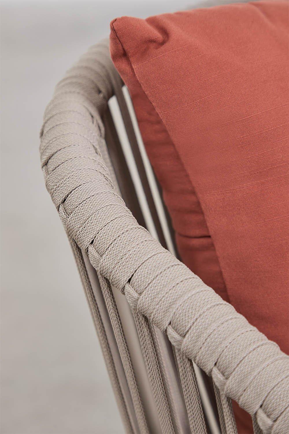 Rechthoekige eettafelset 160x90 cm met 4 eetkamerstoelen van gevlochten touw Arhiza Classic, galerij beeld 8