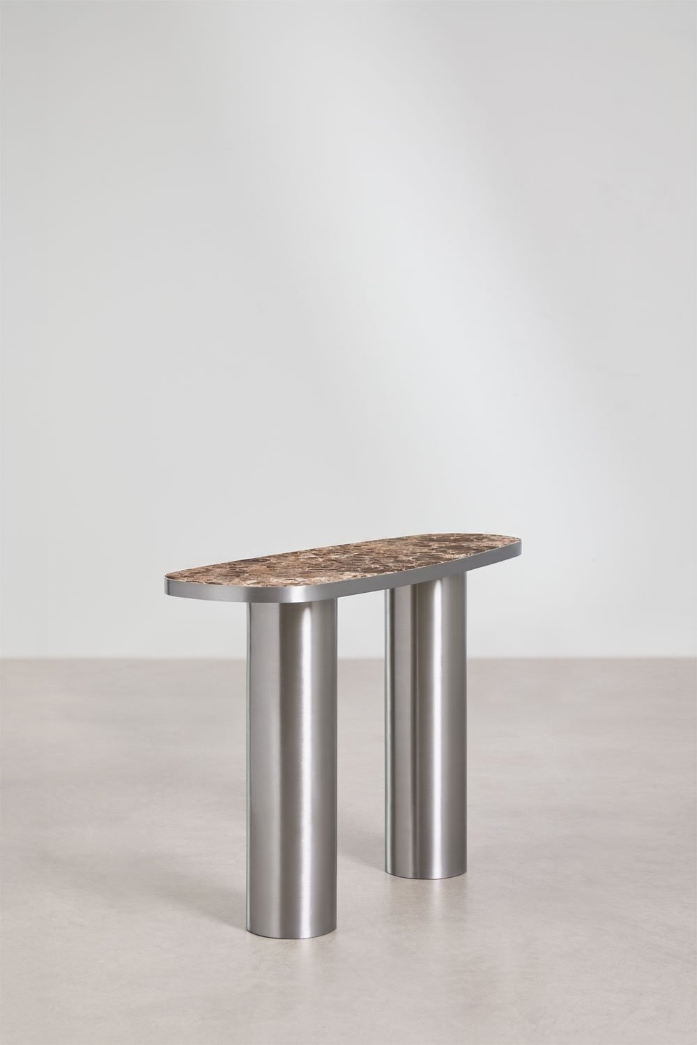 Ovale haltafel 120x40 cm van natuursteen en roestvrij staal Fertrix, galerij beeld 4