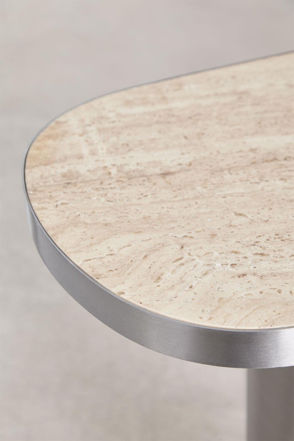 Ovale haltafel 120x40 cm van natuursteen en roestvrij staal Fertrix, galerij beeld 5