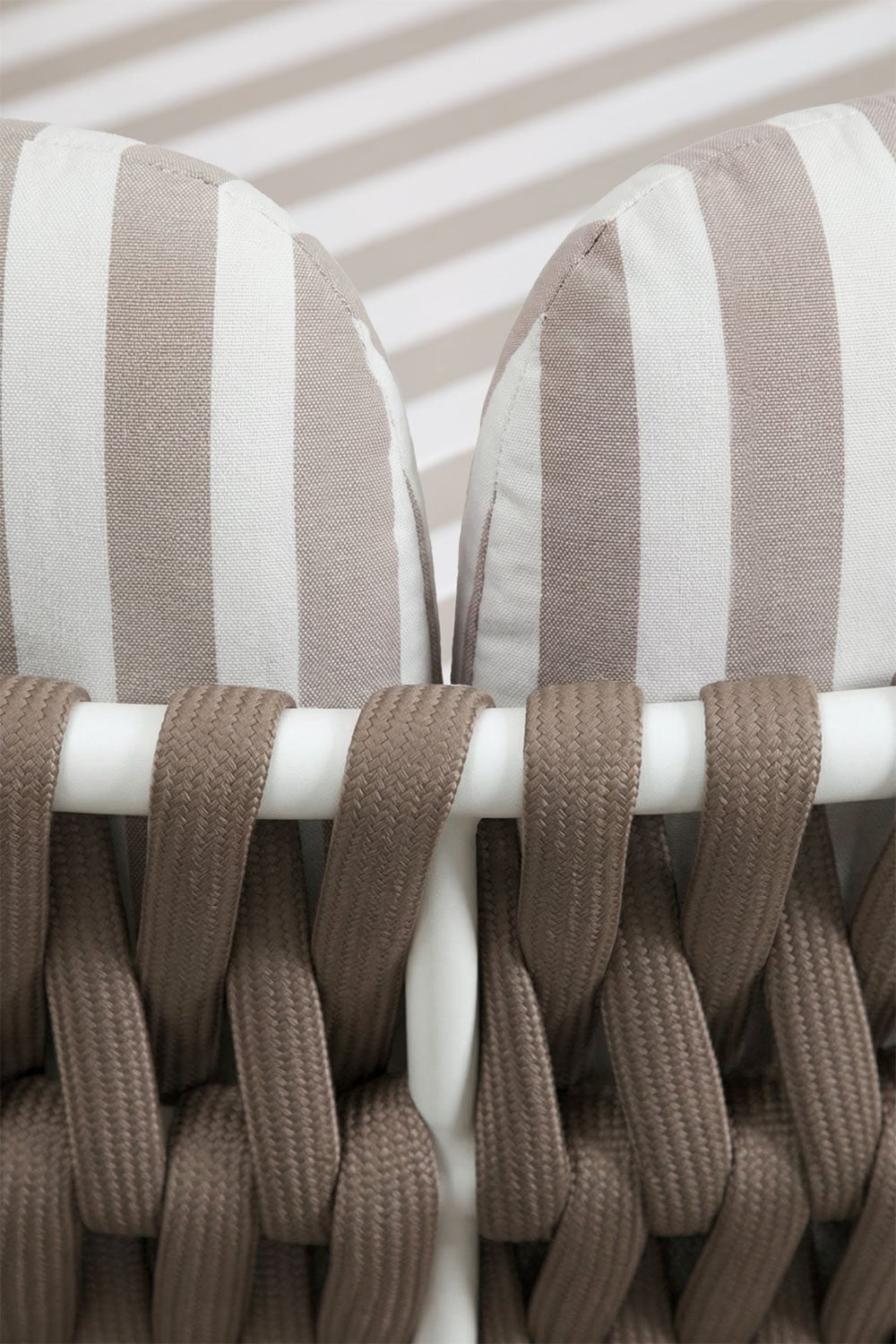 Dubbele ligstoel van aluminium en gevlochten touw met kussens Tevary, galerij beeld 5