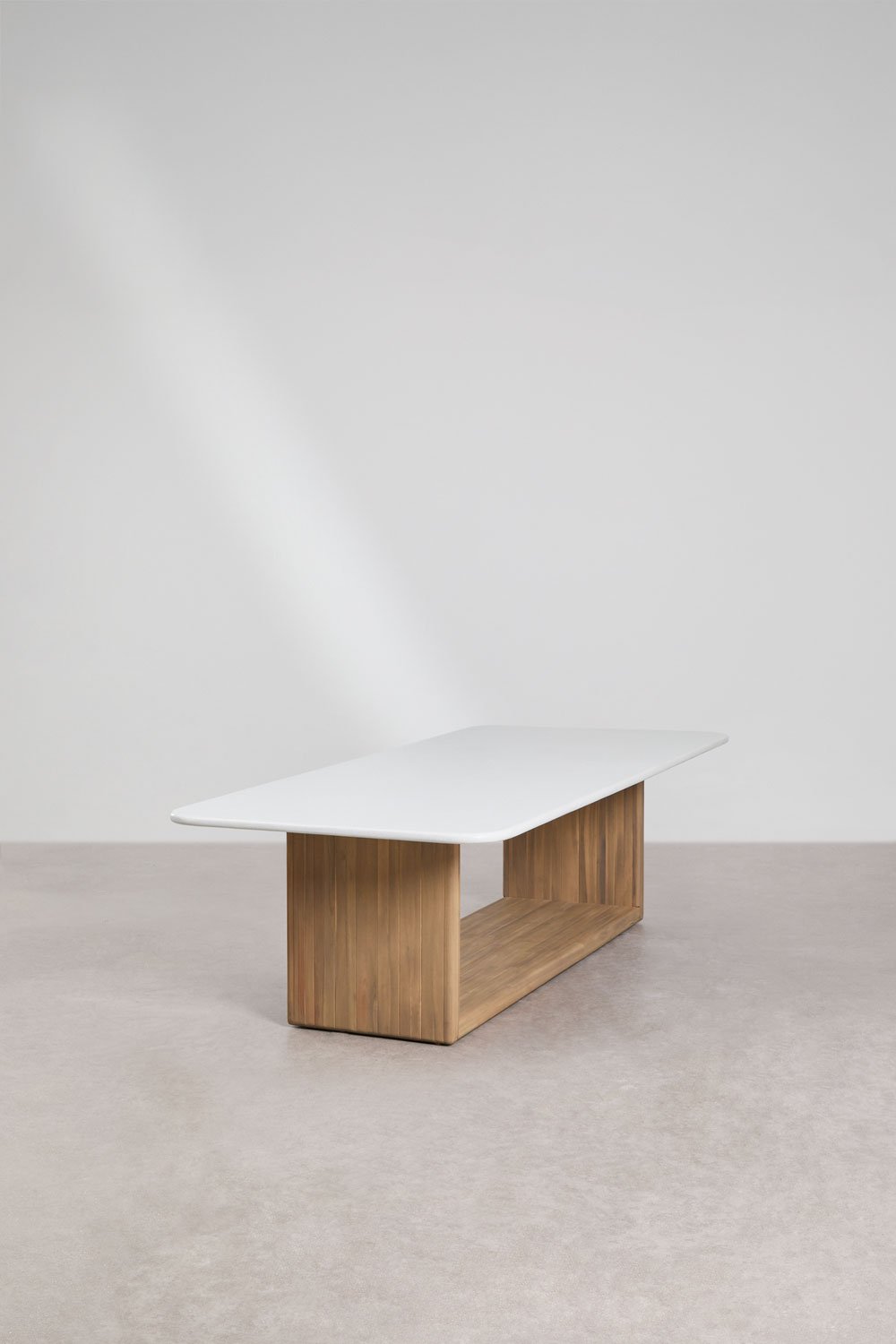 Rectangulaire eettafel 265x120 cm van acaciahout Siena, galerij beeld 2