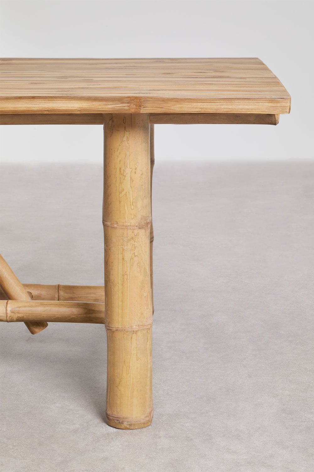 Rechthoekige bamboe tuin tafel 220x100 cm Nelida, galerij beeld 3
