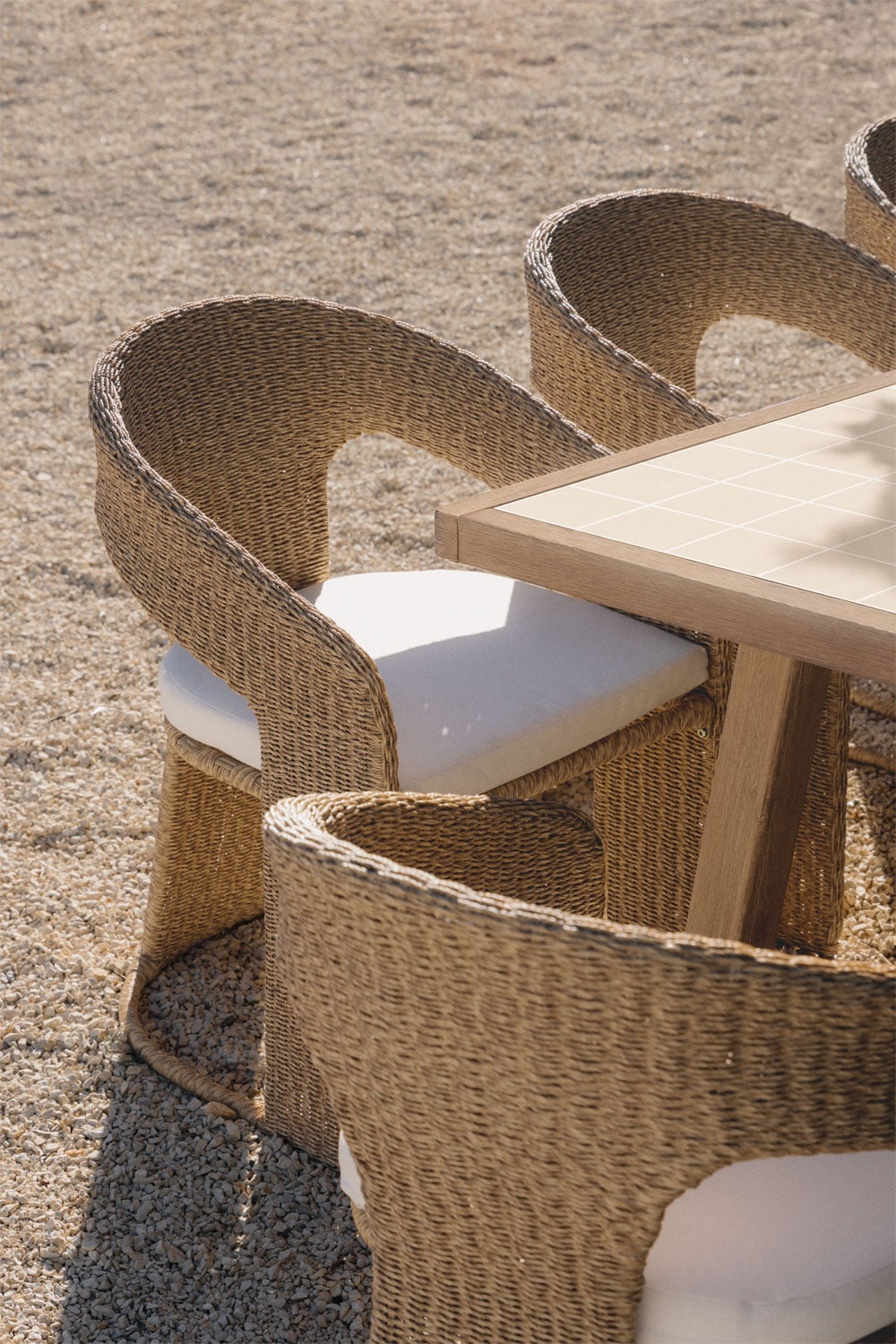 Rechthoekige 200x100 cm Dubai tafelset en 8 tuinstoelen van synthetisch rattan Omarel, galerij beeld 2