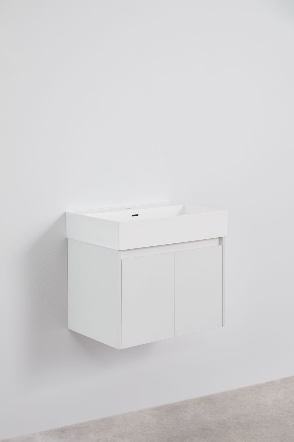 Genevie zwevend houten badkamermeubelset met geïntegreerde wastafel, galerij beeld 2