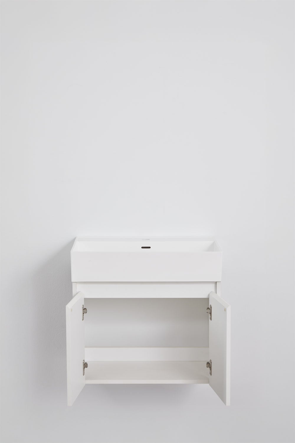 Genevie zwevend houten badkamermeubelset met geïntegreerde wastafel, galerij beeld 3