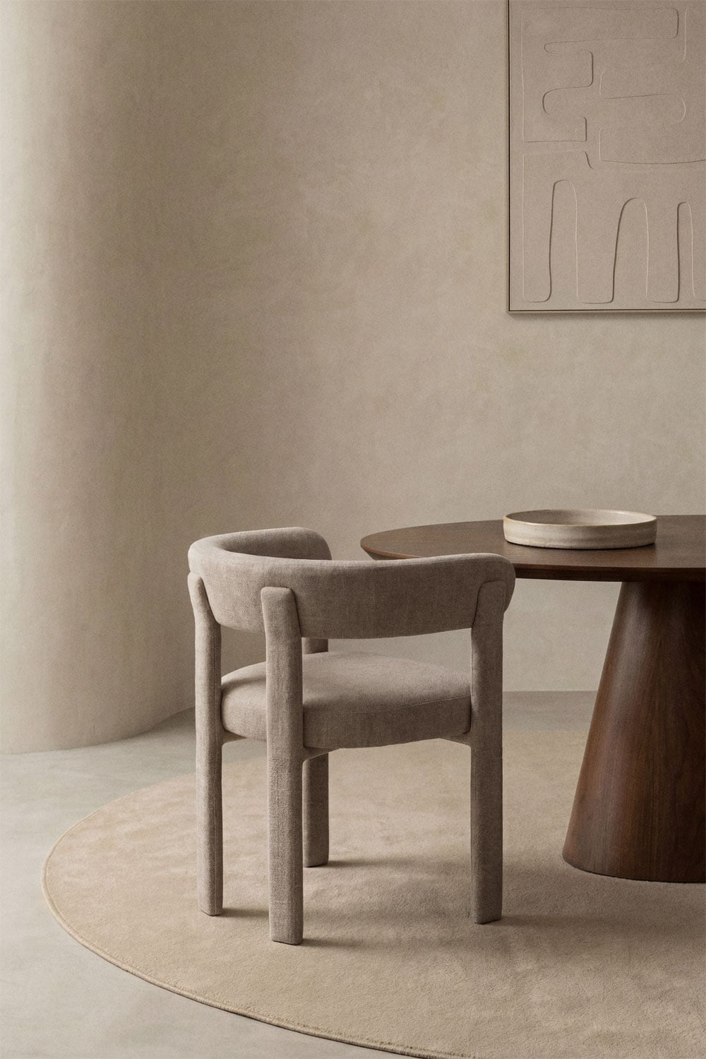Set van 4 gestoffeerde eetkamerstoelen met armleuningen en ijzeren frame Jolie, galerij beeld 1