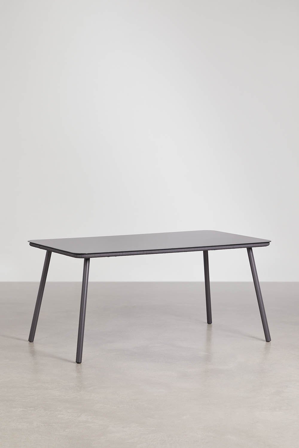 Rechthoekige tuintafelset 160x90 cm met 6 stapelbare tuinstoelen van gevlochten touw Arhiza, galerij beeld 3