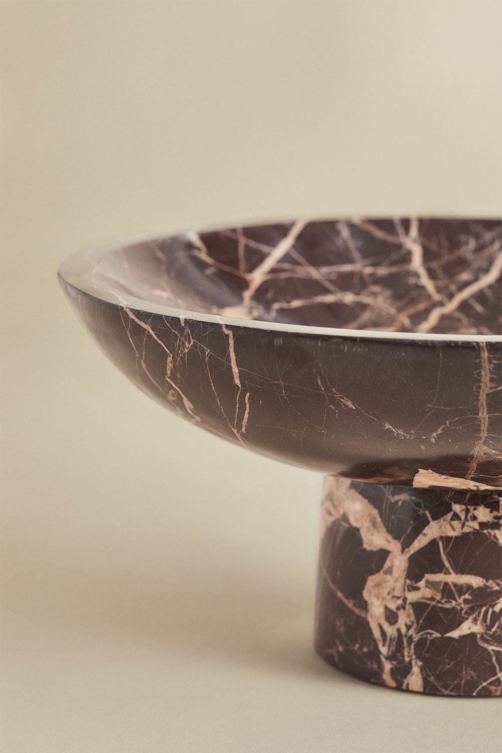 Ronde decoratieve kom Ø25 cm van Korinza marmer, galerij beeld 4