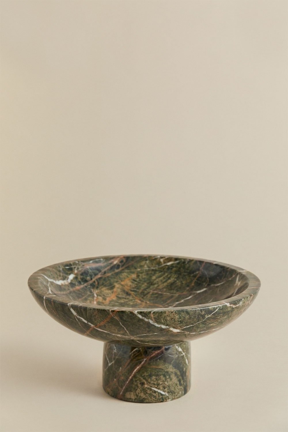 Ronde decoratieve schaal Ø25 cm van Korinza marmer, galerij beeld 3