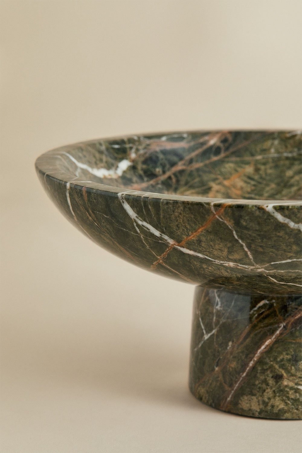 Ronde decoratieve schaal Ø25 cm van Korinza marmer, galerij beeld 4